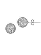 Lord & Taylor 14k White Gold Mesh Ball Stud Earrings
