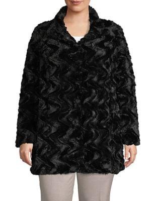 Vero Moda Curve Plus Curl Wavy Faux Fur Coat