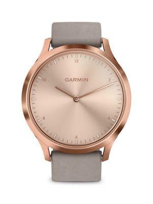 Garmin Vivomove Rose Goldtone Stainless Steel & Suede-strap Smart Watch
