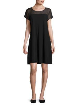 Vince Camuto Sheer-yoke Short-sleeve Dress