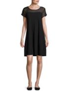 Vince Camuto Sheer-yoke Short-sleeve Dress