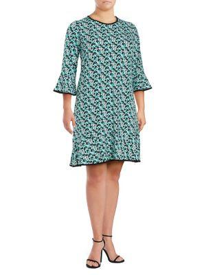 Michael Michael Kors Plus Floral Flared-sleeve Dress