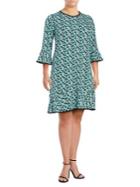 Michael Michael Kors Plus Floral Flared-sleeve Dress