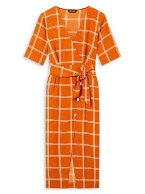 Miss Selfridge Windowpane Button-front Dress