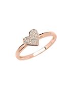 Lord & Taylor 14kt Rose Gold And Diamond Heart Ring