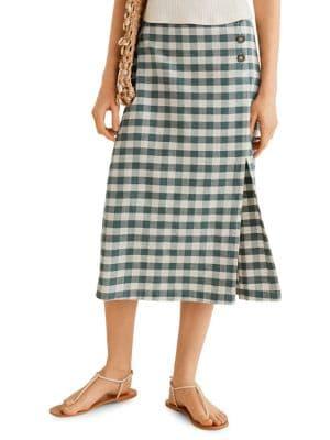 Mango Gingham Midi-skirt