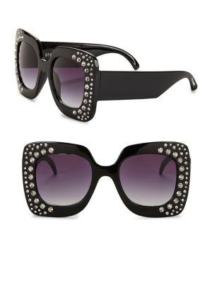Steve Madden 60mm Embellished Square Sunglasses