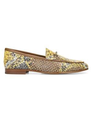 Sam Edelman Loraine Python-embossed Leather-blend Loafers