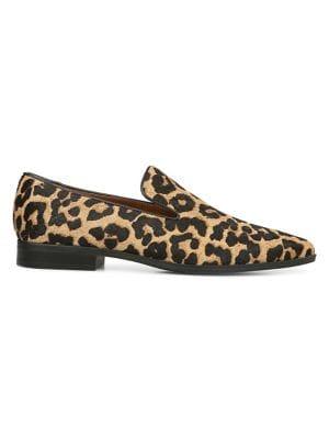 Franco Sarto Lany Leopard-print Calf-hair Flats