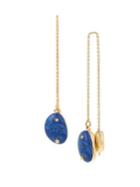 H Halston Pebble Lapis Lazuli Chain Drop Earrings