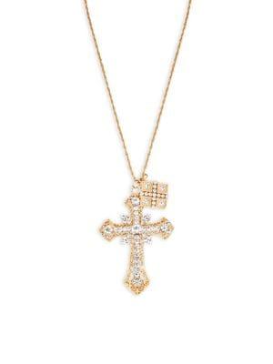 Design Lab Layered Statement Cross Pendant Necklace