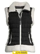 Calvin Klein Performance Faux Shearling Trim Quilted Vest