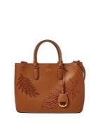 Lauren Ralph Lauren Marcy Leaf-applique Leather Satchel