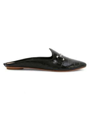 Dolce Vita Gram Embossed Leather & Caf Hair Mules