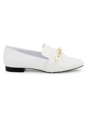 Karl Lagerfeld Paris Nikki Leather Chainlink Flats