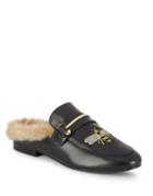 Steve Madden Bee Faux Fur Leather Mules