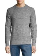 Black Brown Horizon Cable-knit Crewneck Sweater