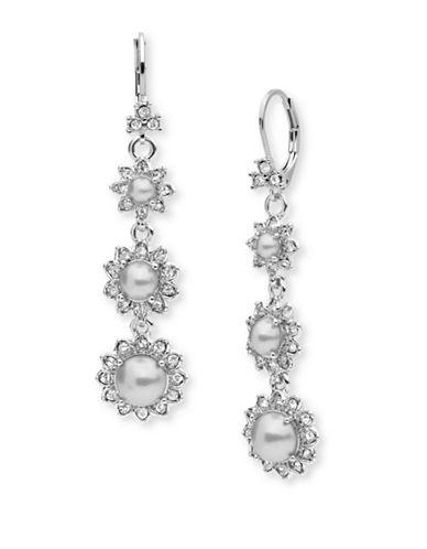 Marchesa Pearl And Crystal Linear Drop Earrings