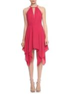 Halston Heritage Beaded Halter Dress