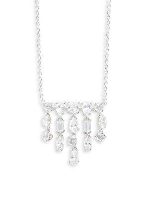 Nadri Cobblestones Crystal Fringe Small Necklace