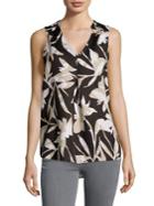 Context Tropical Silhouette Pleated Shell Top