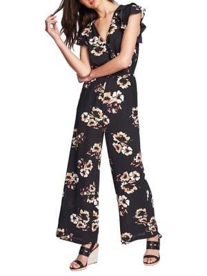 1.state Floral Faux-wrap Jumpsuit
