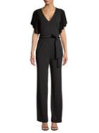 Eliza J Pleated-sleeve Belted Jumpsuit