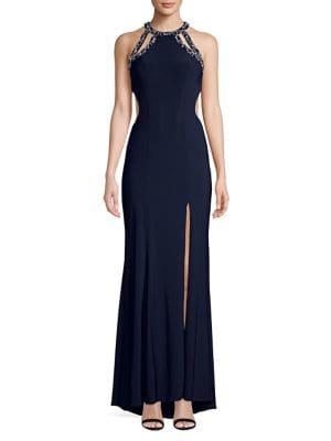 Betsy & Adam Embellished Mermaid Gown