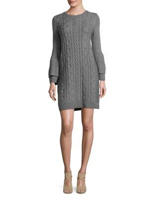 Eliza J Long Sleeve Cableknit Sweater Dress