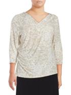 Calvin Klein Plus Pleated Printed Blouse