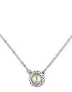Majorica 6mm White And Sterling Silver Halo Necklace