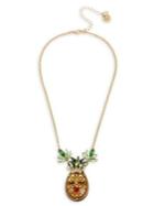 Betsey Johnson Picnic Pineapple Goldtone & Crystal Pendant Necklace