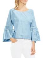 Vince Camuto Extend Shoulder Bell-sleeve Cotton Blouse