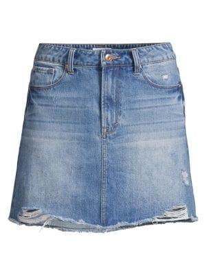 Kensie Jeans Destressed Denim Skirt