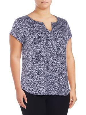 Lady Sarah Plus Leaf Printed Tee