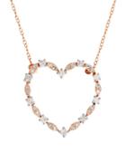 Lord & Taylor 0.75 Tcw Diamonds And 14k Rose Gold Heart Pendant Necklace