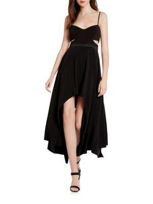 Halston Heritage Sleeveless Asymmetrical Hem Dress