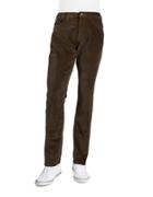 Black Brown Straight-leg Corduroy Pants