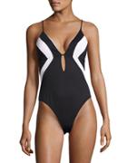 Shoshanna Crossback High-cut One-piece Swimsuit