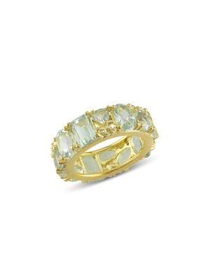 Sonatina Sterling Silver & Green Amethyst Multi-shaped Eternity Ring