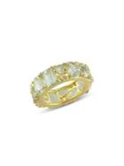 Sonatina Sterling Silver & Green Amethyst Multi-shaped Eternity Ring