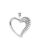Lord & Taylor 925 Sterling Silver Half-rope Heart Charm