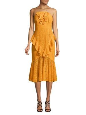 Cooper St Off-shoulder Eyelet Ruffle Dress