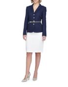 Tahari Arthur S. Levine Shawl Collar Jacket And Skirt Set
