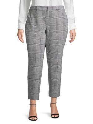 Lord & Taylor Plus Glen Plaid Pants