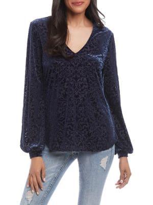 Karen Kane Relaxed-fit Velvet Burnout Top