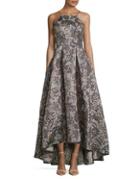 Betsy & Adam Radiant Floral Halter Gown