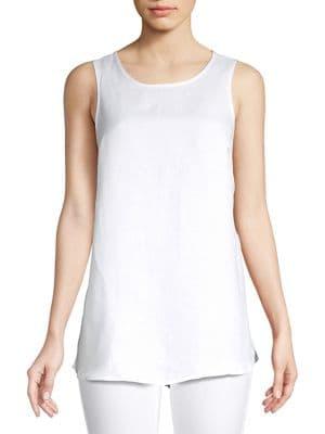 Joan Vass Sleeveless Linen Blend Top