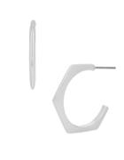 Kenneth Cole New York Geometric Silvertone Hoop Earrings