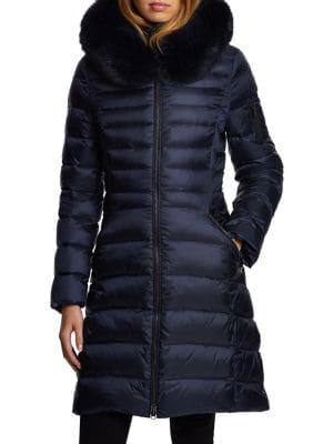 Dawn Levy Milly Fox-fur Trim Walker Coat